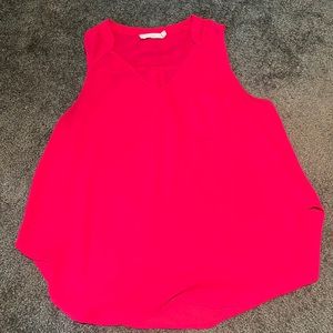 Lush pink, size M sheer sleeveless blouse